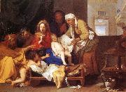 LE BRUN, Charles Holy Family with the Adoration of the Child s oil painting